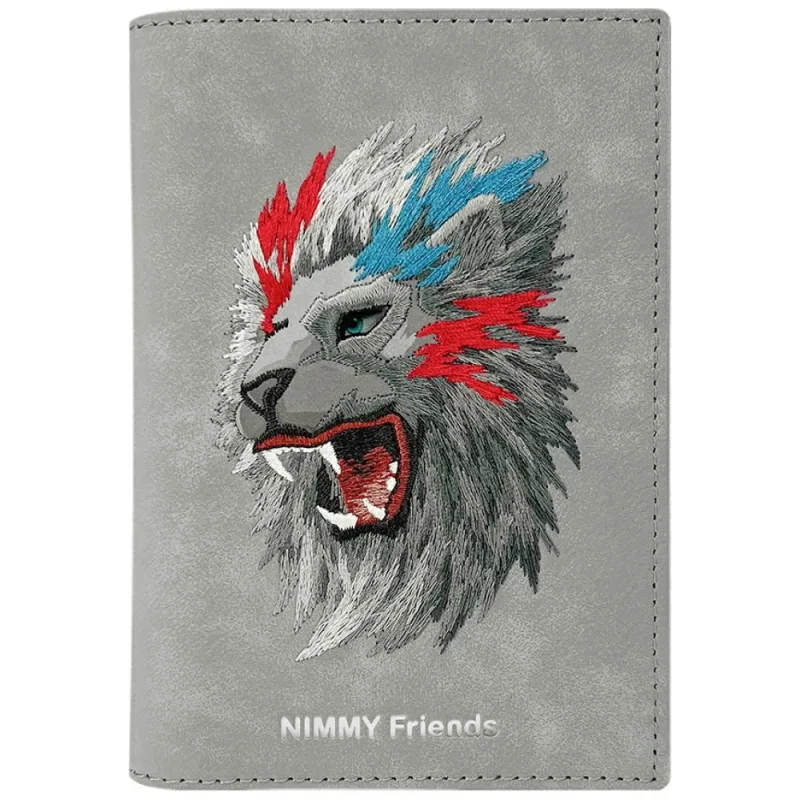 Puzdro na pas/peňaženku Nimmy Raptor Lion – šedé