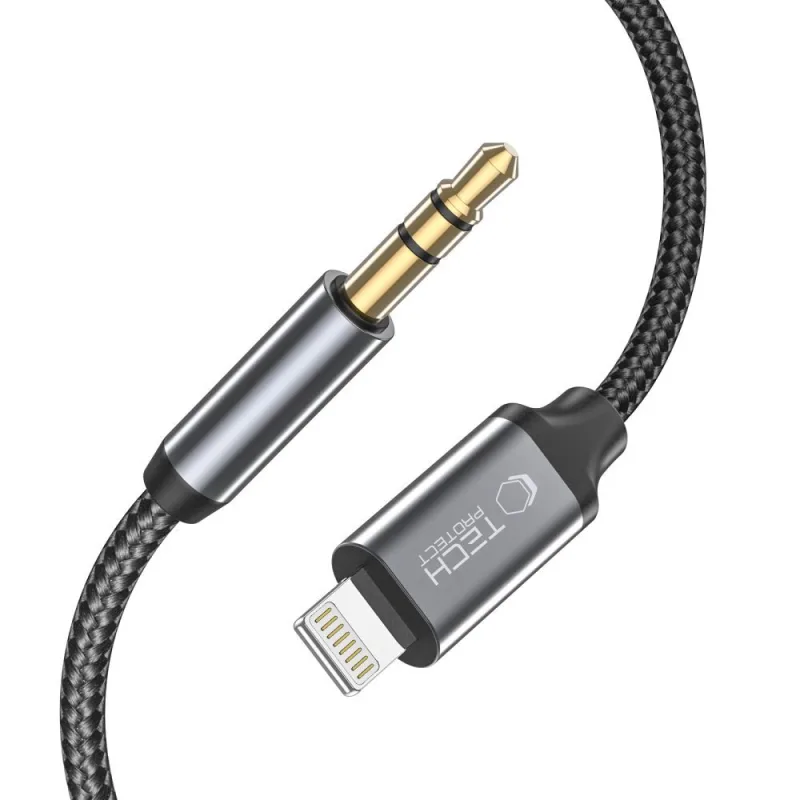 Tech-Protect UltraBoost audio Lightning / mini jack 3,5mm kábel 1m - čierny