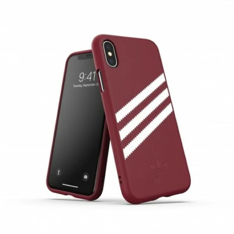 Adidas OR Molded PU Suede puzdro pre iPhone X / XS - bordové