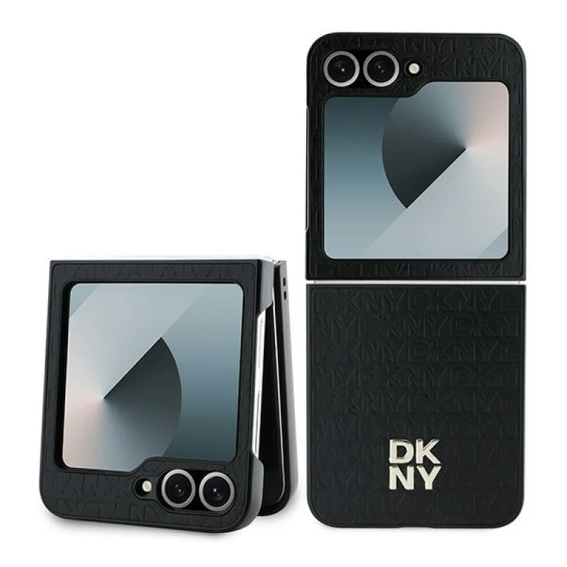 Puzdro DKNY Repeat Pattern Stack Logo pre Samsung Galaxy Z Flip6 – čierne