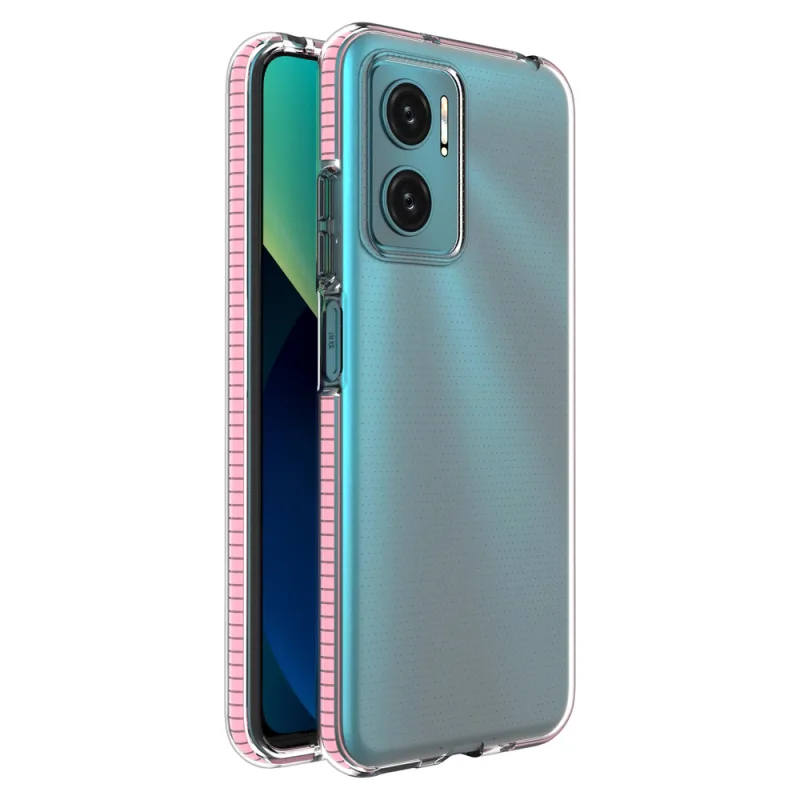 Spring Case kryt gélový TPU kryt s farebným rámom pre Xiaomi Redmi 10 svetlo ružový