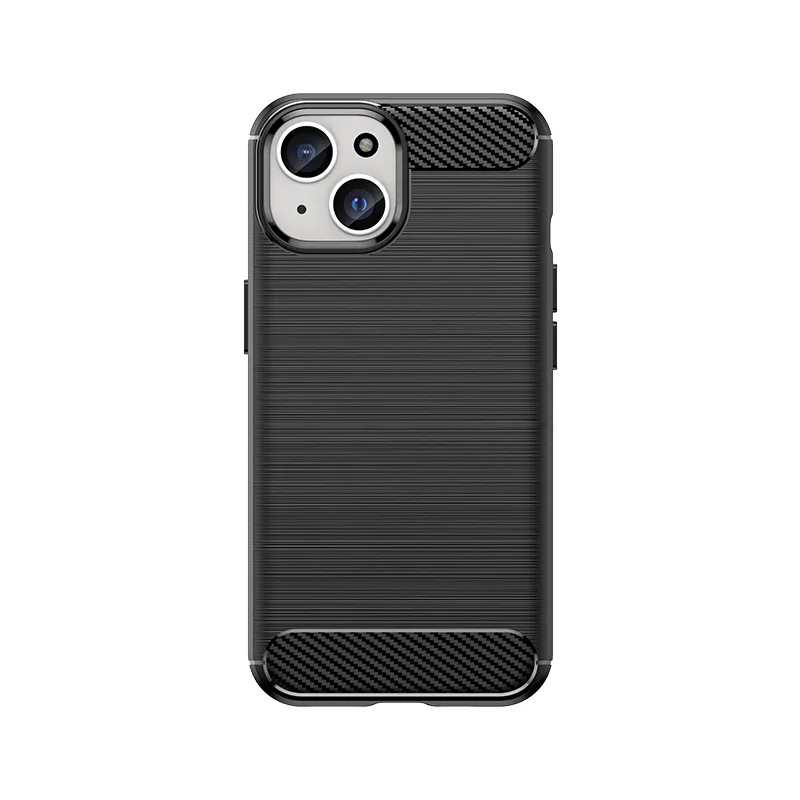 Flexibilné karbónové puzdro s karbónovým vzorom pre iPhone 15 - čierne