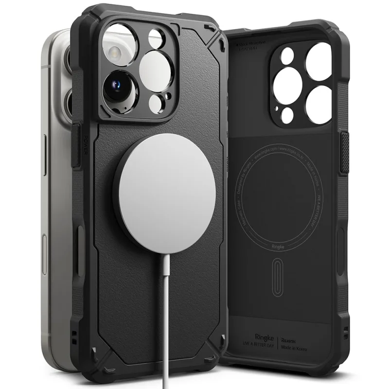 Puzdro Ringke Rugged Gear MagSafe iPhone 16 Pro – čierne