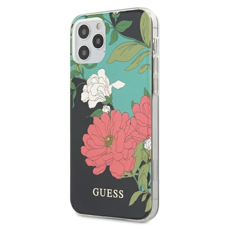 Guess GUHCP12LIMLFL01 iPhone 12 Pro Max 6,7" čierna/čierna kolekcia kvetov N°1