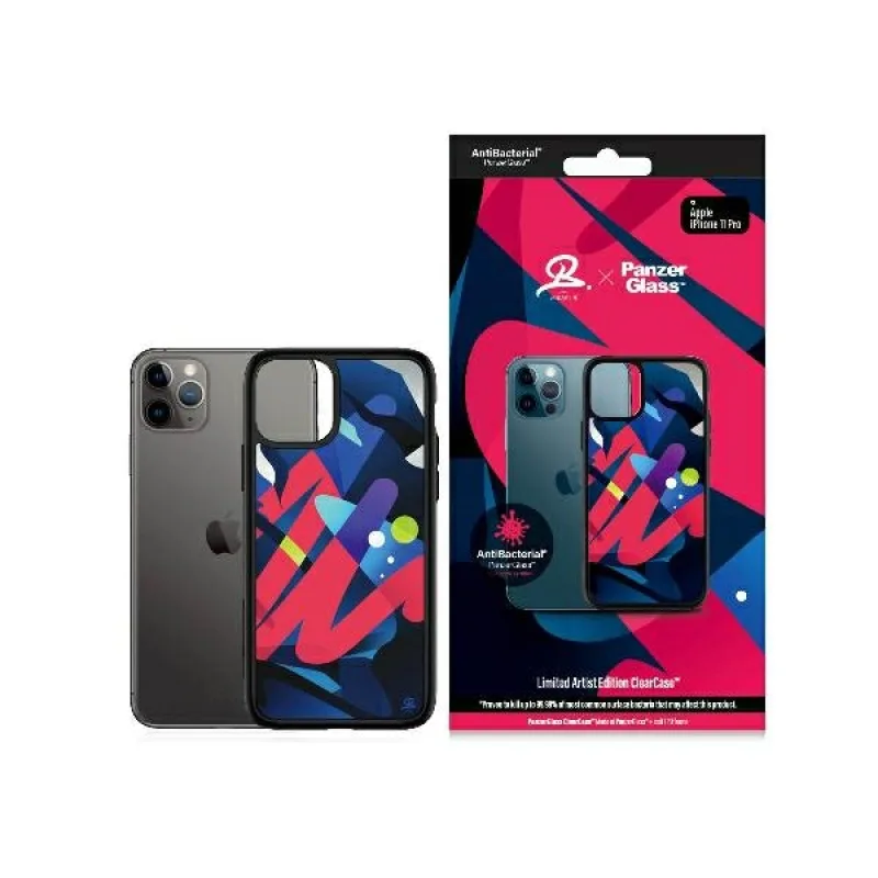 Antibakteriálne puzdro PanzerGlass ClearCase Mikael B Limited Artist Edition pre iPhone 11 Pro - viacfarebné