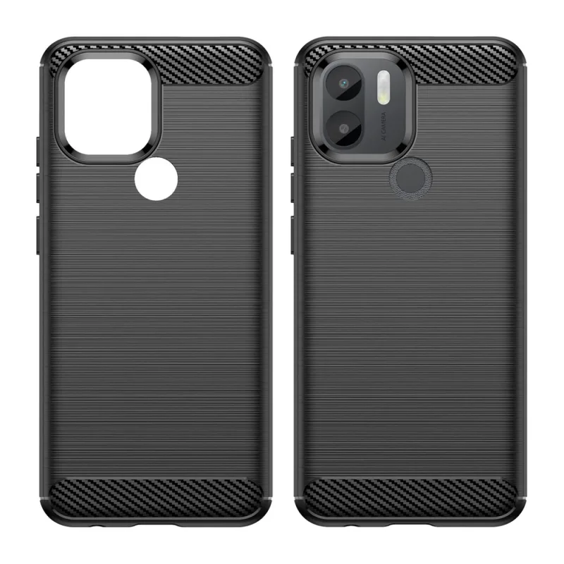 Puzdro Carbon Case pre Xiaomi Redmi A1+ flexibilný silikónový karbónový kryt čierny