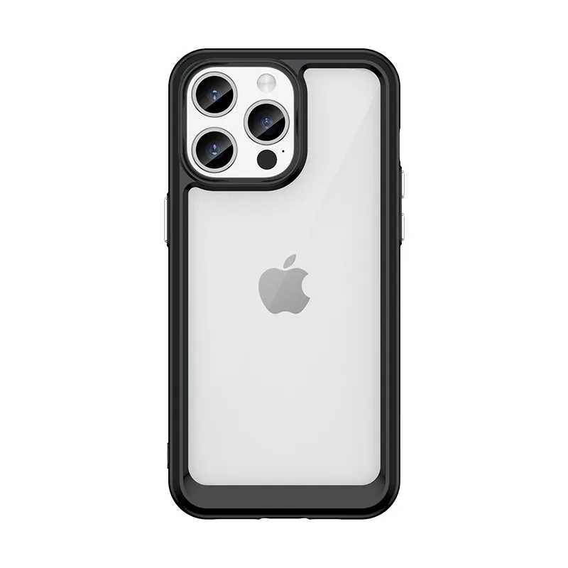iPhone 15 Pro Outer Space vystužené puzdro s pružným rámom - čierne