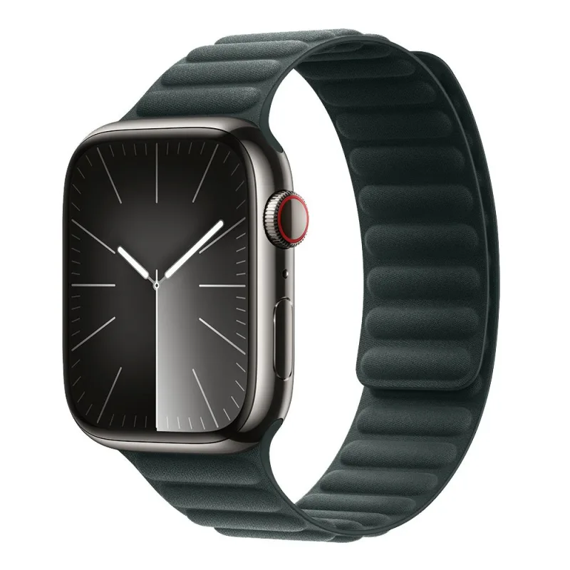 Devia remienok Deluxe Magnetic Fiber Watch Band 44/45/46mm - Dark Green