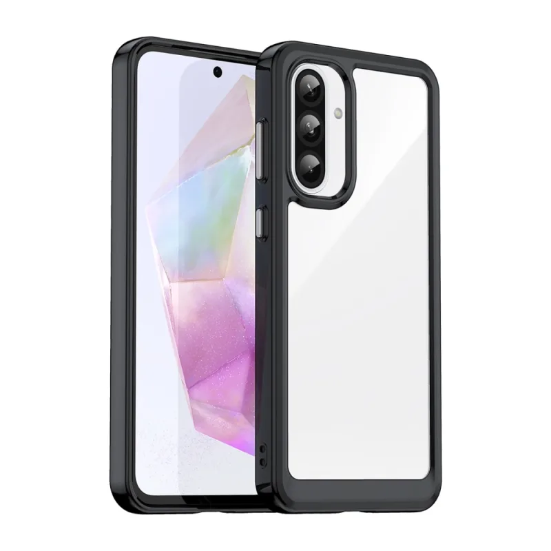 Puzdro Outer Space pre Samsung Galaxy A56 kryt s flexibilným rámom – čierne