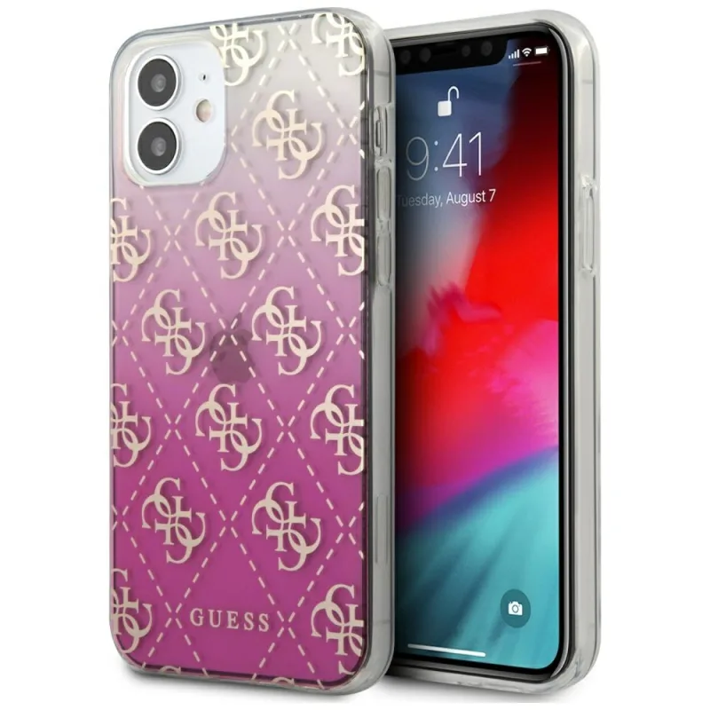 Guess GUHCP12SPCU4GGPI iPhone 12 mini 5,4" ružovo-ružové pevné puzdro 4G Gradient