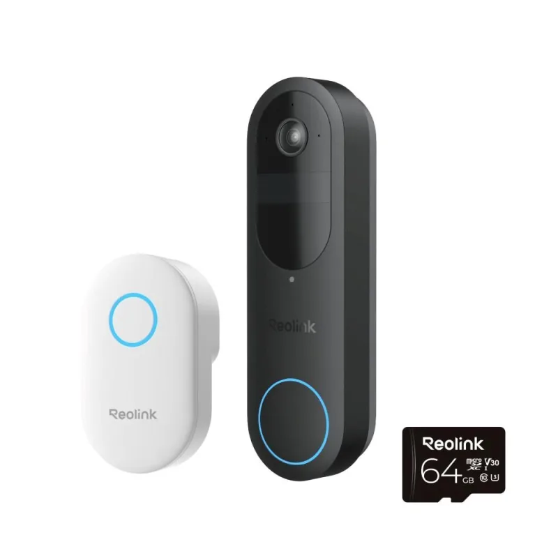 REOLINK bezpečnostní video zvonek D340B + Chime + 64GB microSD…