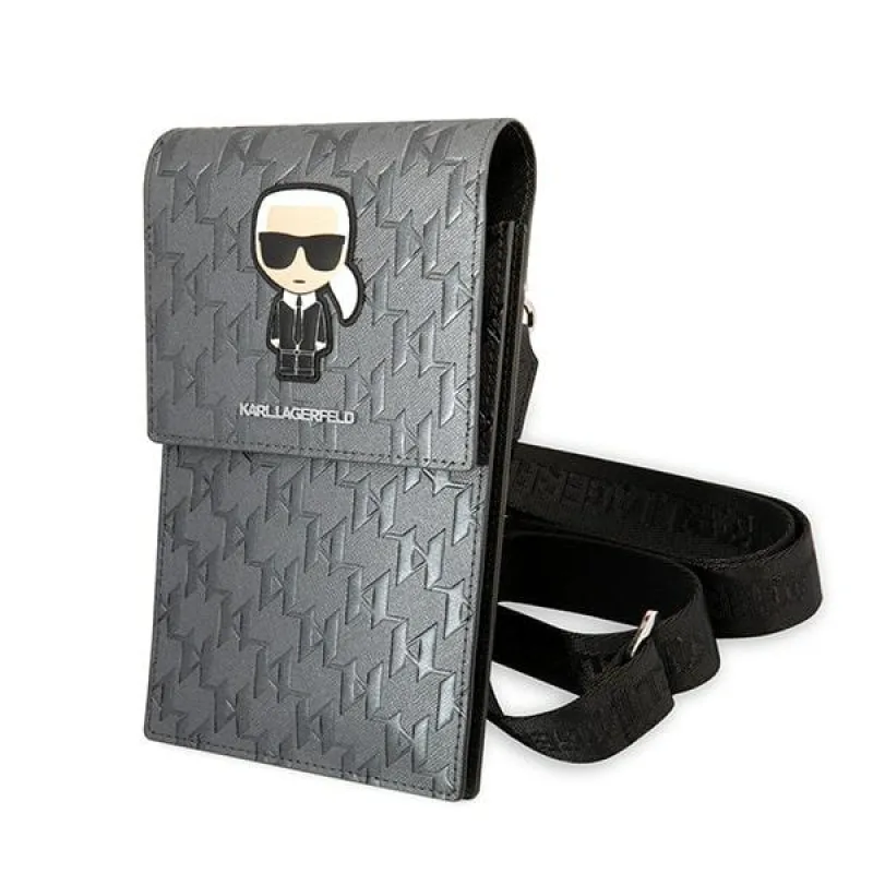 Karl Lagerfeld Ikonik Karl Monogram Patch taška - strieborná