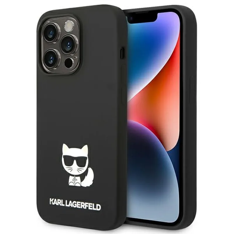 Karl Lagerfeld KLHCP14LSLCTBK Pevné puzdro iPhone 14 Pro 6,1 "čierne/čierne telo silikónovej chupette