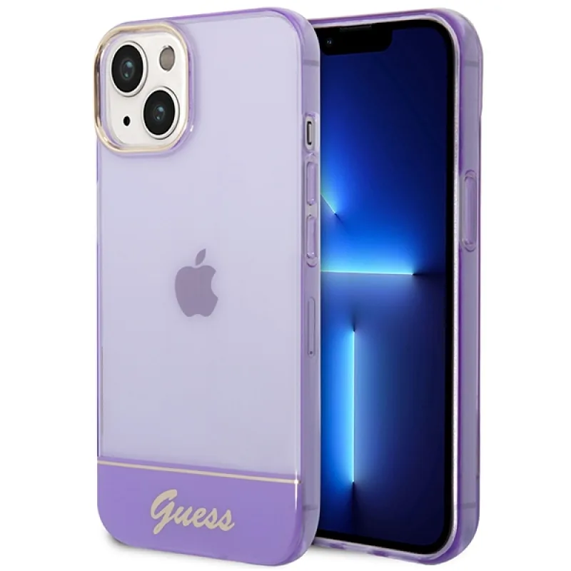 Guess Translucent puzdro na iPhone 14 6,1" - fialové