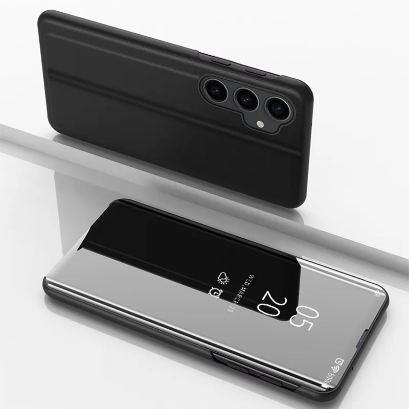 Tvrdé flipové puzdro pre Samsung Galaxy S23 FE Clear View Case - čierne