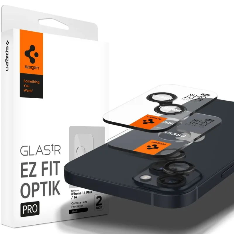 Chránič fotoaparátu Spigen Glas.tR EZ Fit Optik pre iPhone 14 / Plus / 15 / Plus - čierny 2 ks.