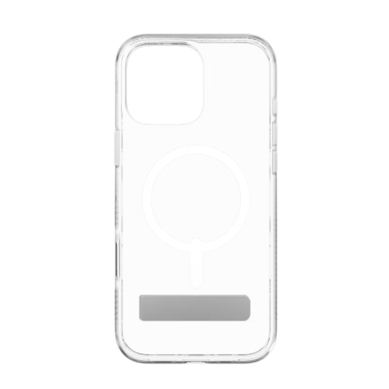 Puzdro MagSafe so stojanom ZAGG Crystal Palace Snap Kickstand pre iPhone 16 Pro Max – priehľadné