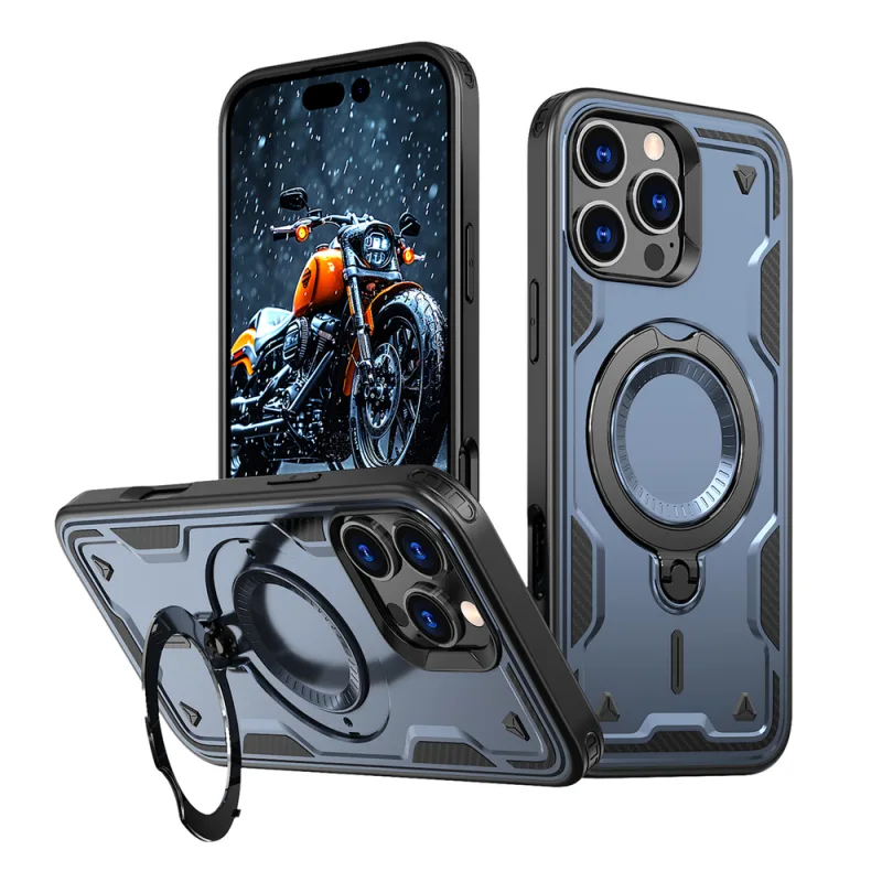 Trendy puzdro Hybrid Armor s MagSafe pre iPhone 16 Pro – modré