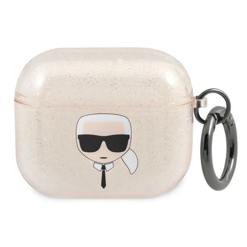 Karl Lagerfeld Glitter Karl's Head Case pre AirPods 3 – zlaté