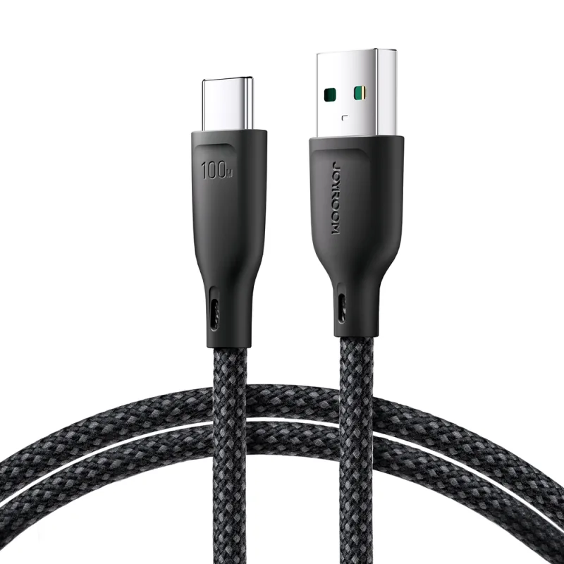 Joyroom Multi-Color Series S-A34 USB-A / USB-C kábel 100W 1m - čierny