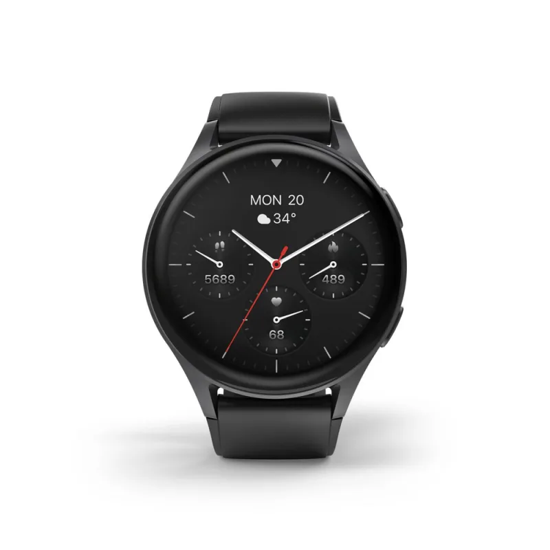 Inteligentné hodinky Hama 8900 GPS AMOLED 1,43" so silikónovým remienkom - čierne