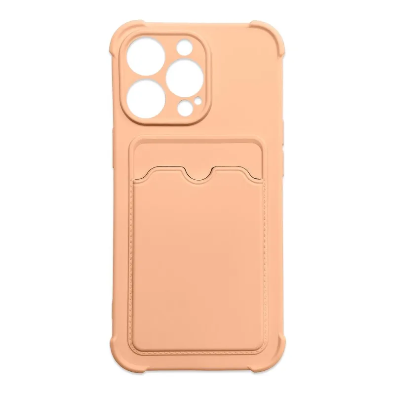 Card Armor Case Pouch Cover pre Xiaomi Redmi 10X 4G / Xiaomi Redmi Note 9 Card Wallet Silicone Armor Cover Air Bag Pink