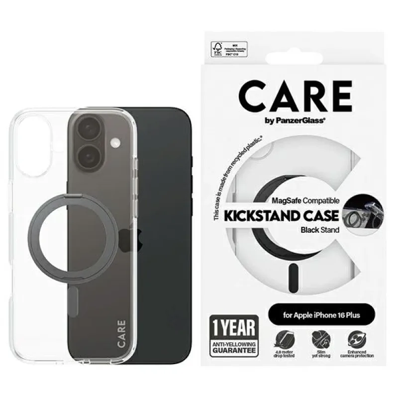 CARE by PanzerGlass Feature Puzdro so stojanom iPhone 16 Plus 6,7" čierno/čierne MagSafe 1323