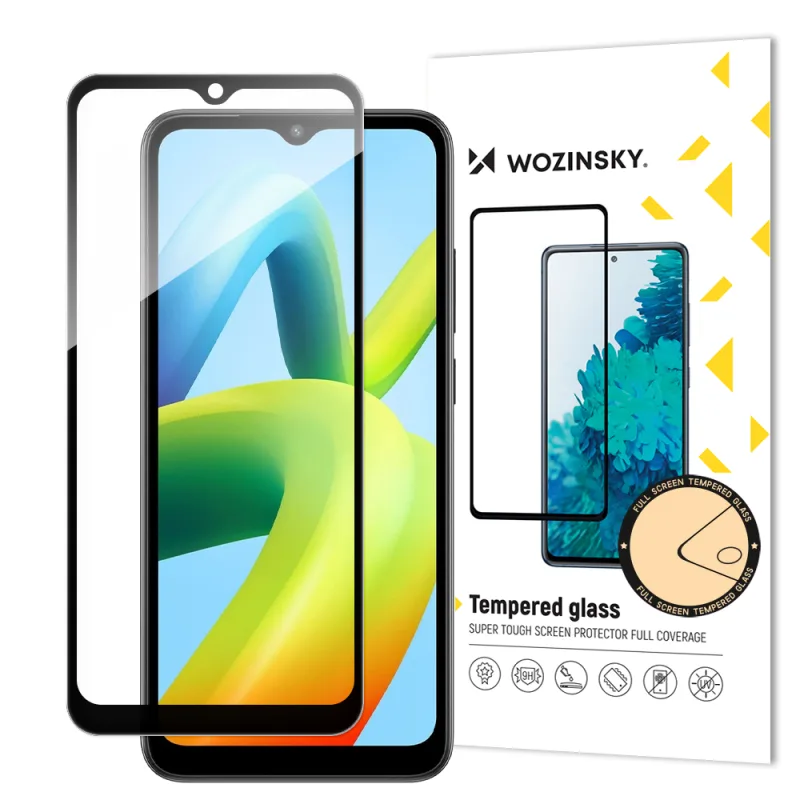 Tvrdené sklo Wozinsky Full Glue Tvrdené sklo na celú obrazovku pre Xiaomi Redmi A1+ 9H s čiernym rámom