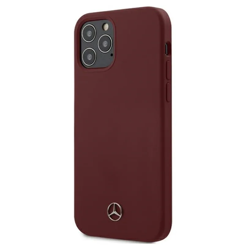 Mercedes Silicone Line Case pre iPhone 12 / iPhone 12 Pro - červený