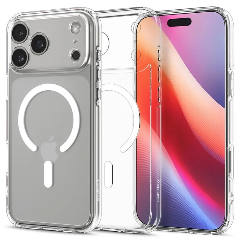 Spigen kryt Ultra Hybrid Magsafe pre iPhone 17 Pro - Clear White ACS10346