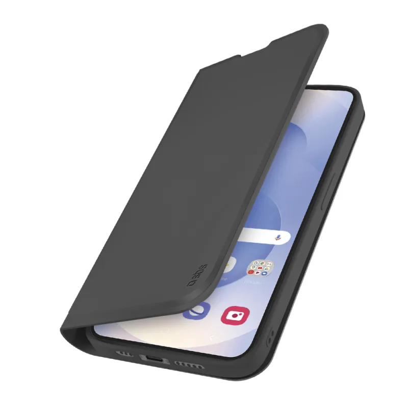 SBS peňaženkové puzdro so stojanom a peňaženkou pre Samsung Galaxy S25 Edge - čierne