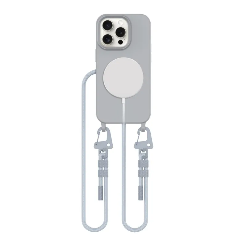 Puzdro MagSafe na iPhone 14 Pro Tech-Protect MagNecklace – šedé