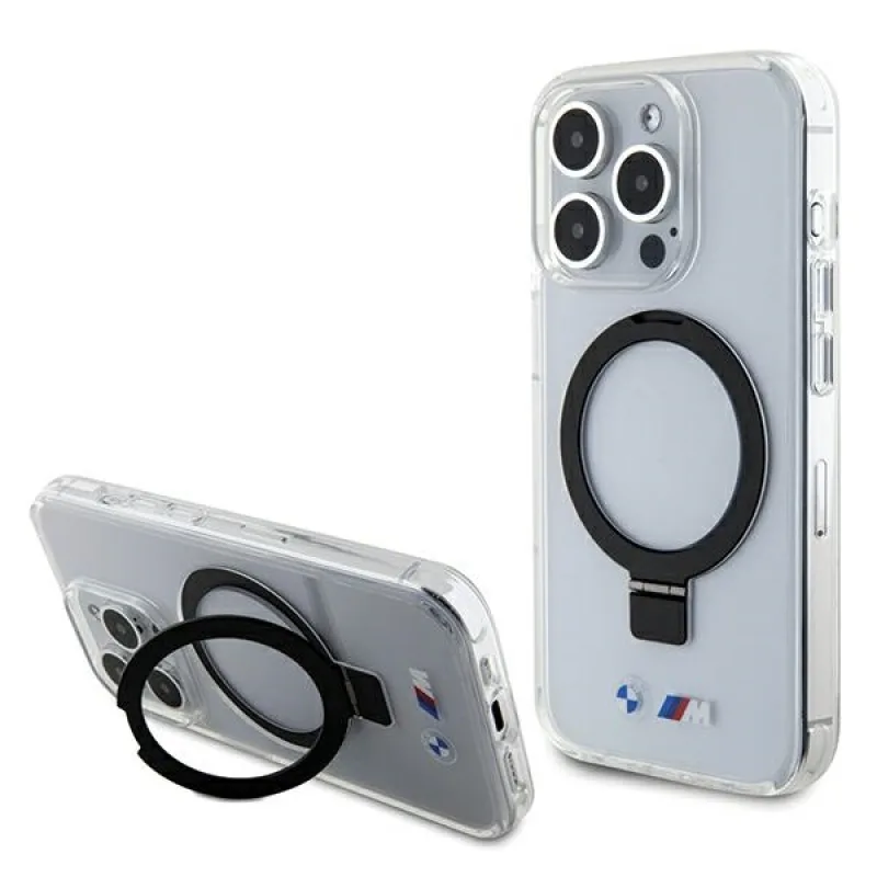BMW Ring Stand M Collection MagSafe Case pre iPhone 15 Pro – priehľadné