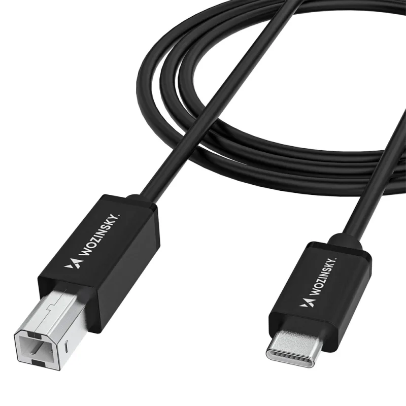 Wozinsky WKDDY2S USB-B - USB-C Kábel 2m - Čierny