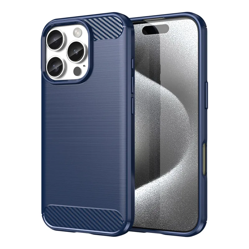 Carbon Case for iPhone 16 Pro Max Silicone Case – Blue