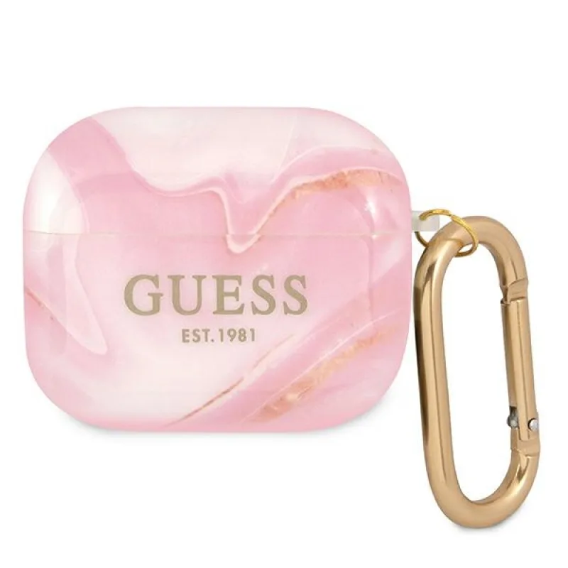 Guess GUA3UNMP kryt AirPods 3 ružový/ružový Marble Collection
