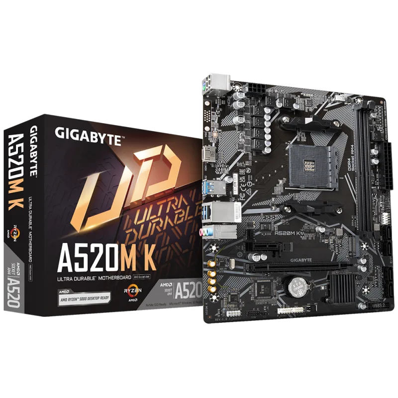 Gigabyte A520M K , AMD A520, AM4, 2xDDR4, mATX
