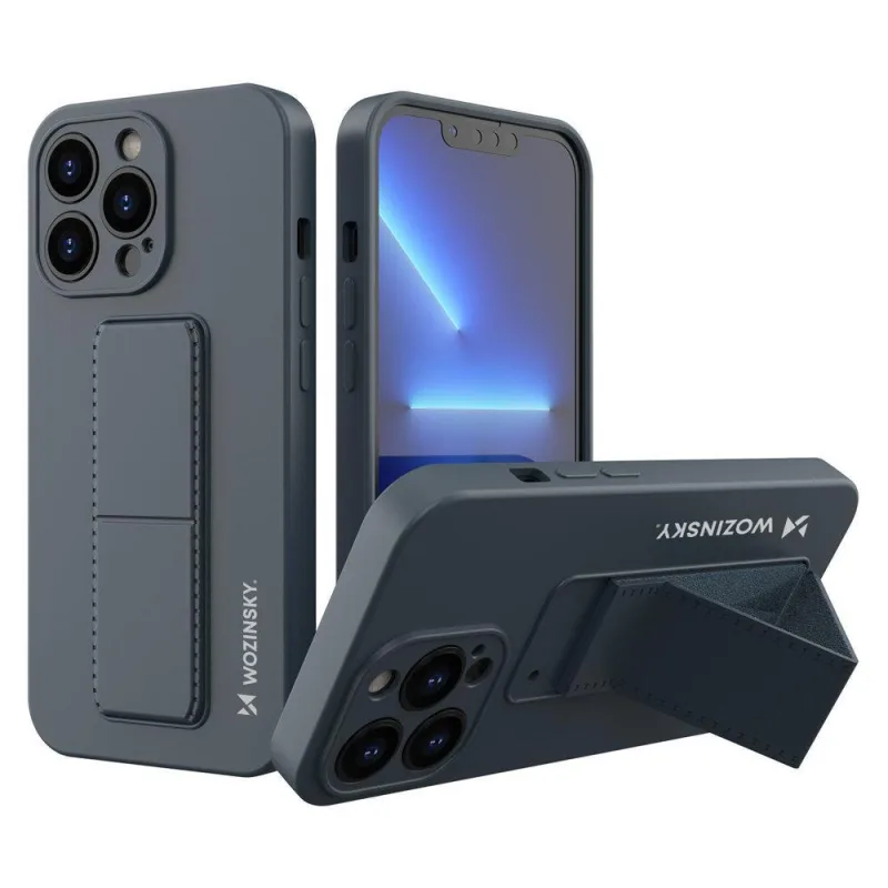 Wozinsky Kickstand Case silikónové puzdro so stojanom iPhone 13 mini námornícka modrá