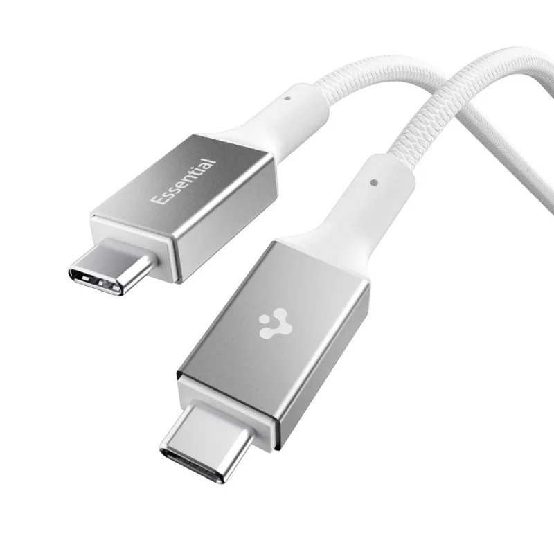 Kábel Spigen Essential EB10015CC USB-C / USB-C 100 W 150 cm – biely