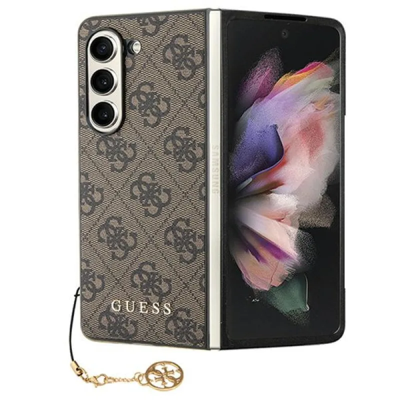 Pevné puzdro Guess GUHCZFD5GF4GBR F946 Z Fold5 hnedo-hnedé 4G Charms Collection