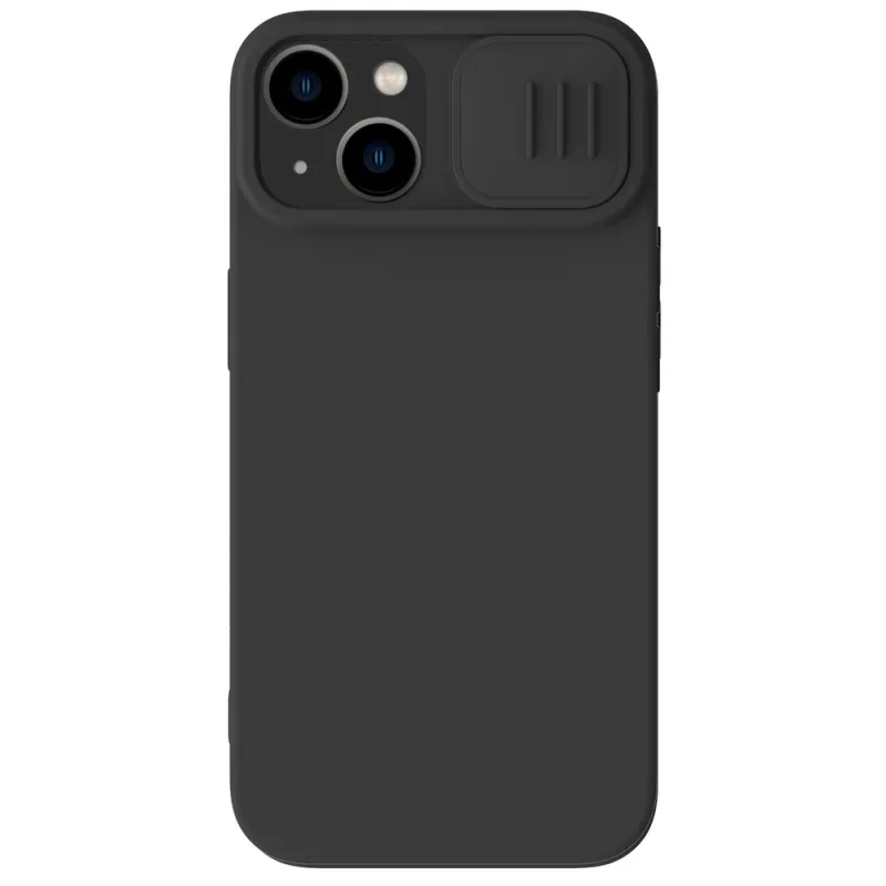 Silikónové puzdro Nillkin CamShield Hodvábne silikónové puzdro iPhone 14 Plus s chráničom fotoaparátu čierne