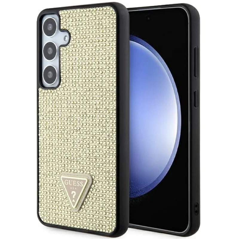 Puzdro Guess Rhinestone Triangle pre Samsung Galaxy S24+ - zlaté