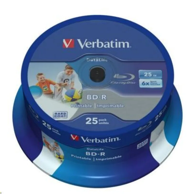 VERBATIM BD-R SL Datalife (25-pack)Blu-Ray/ Spindle/ 6x/ 25GB Wide…