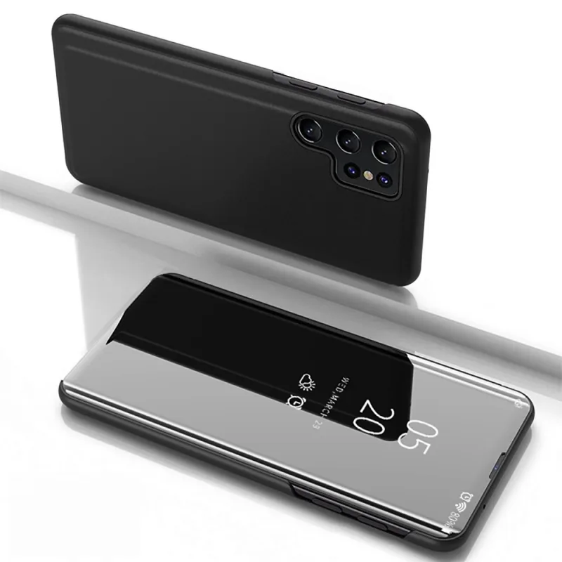 Priehľadné puzdro pre Samsung Galaxy S25 Ultra Flip Cover – čierne