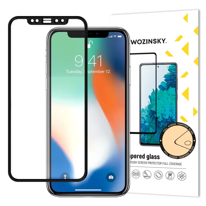 Wozinsky super odolné tvrdené sklo na celú obrazovku s rámom, vhodné pre Apple iphone xr / iphone 11 čierny