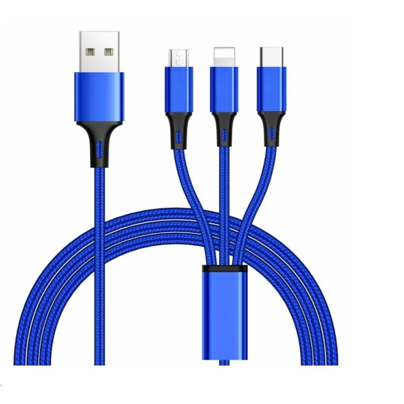Kábel PremiumCord 3 v 1 USB, 3 konektory USB Type-C + micro USB +…