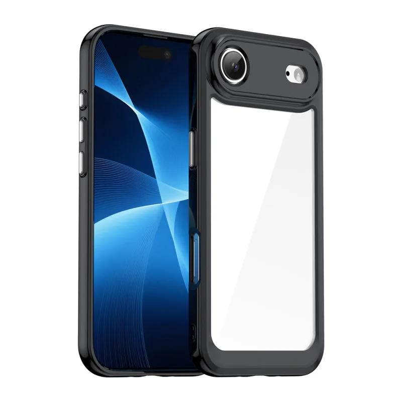 Puzdro Outer Space pre iPhone 17 Air – čierne priehľadné