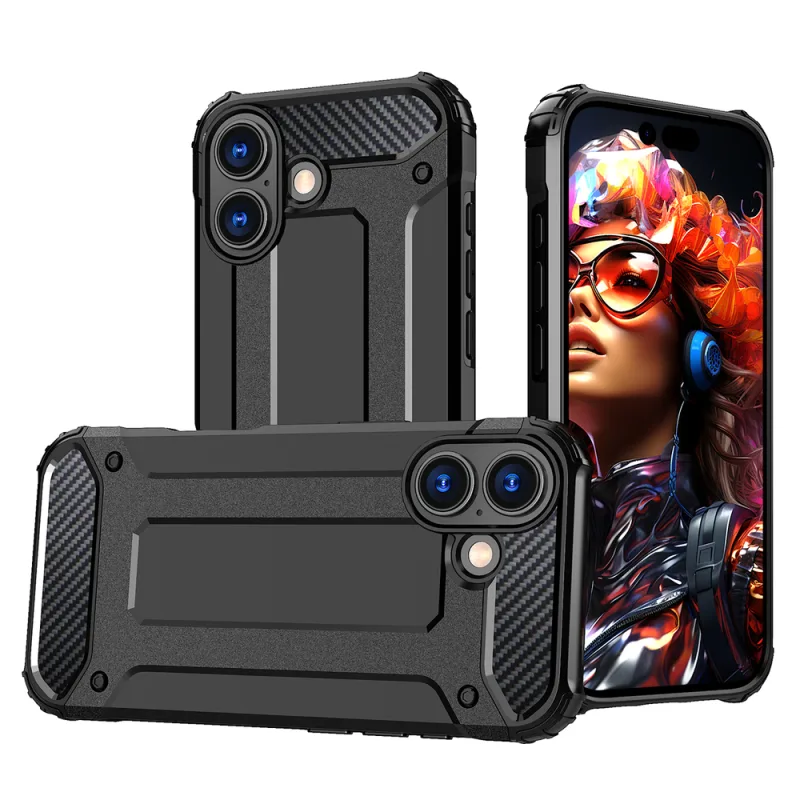 Kryt Hybrid Armor pre iPhone 17 - čierny