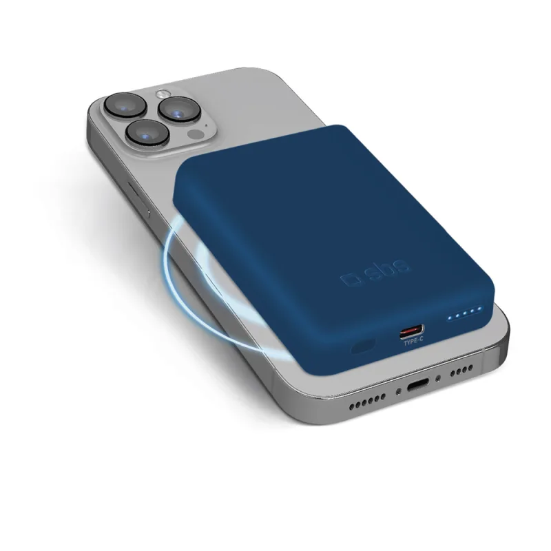 Powerbanka SBS TEBB5000MAG1CB 5000 mAh kompatibilná s MagSafe - modrá