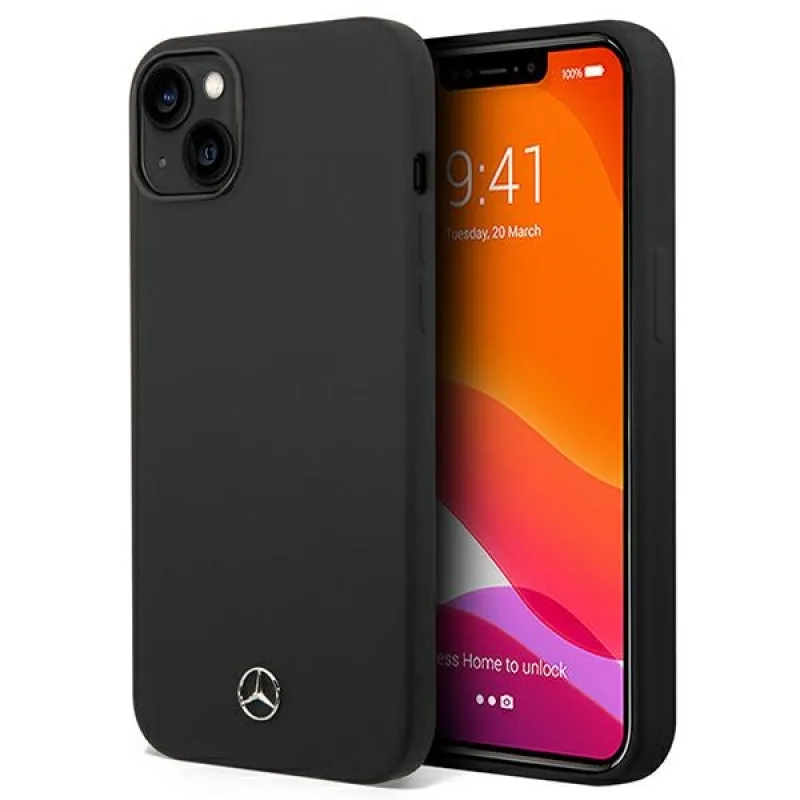 Kryt Mercedes Silicone Line pre iPhone 14 Plus - čierny